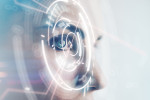 Bild: Auge mit digitaler Einblendung
