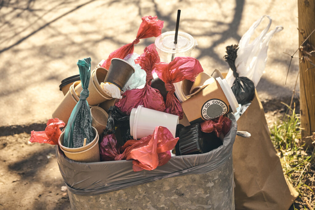 Photo: disposable cup waste