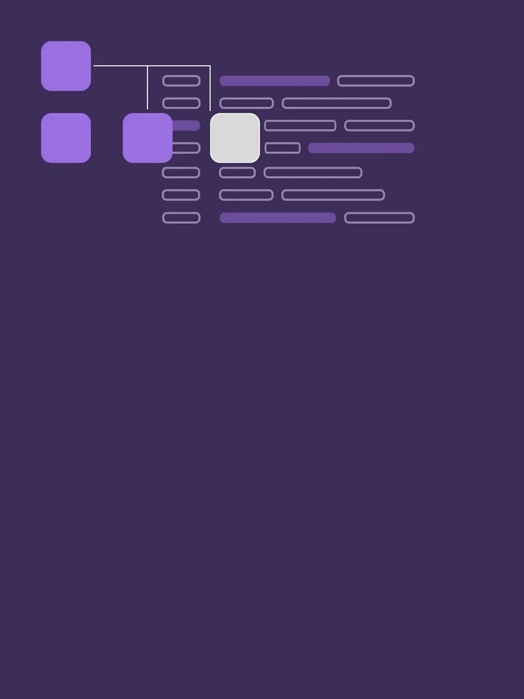 Grafik: Miteinander verbundene Quadrate