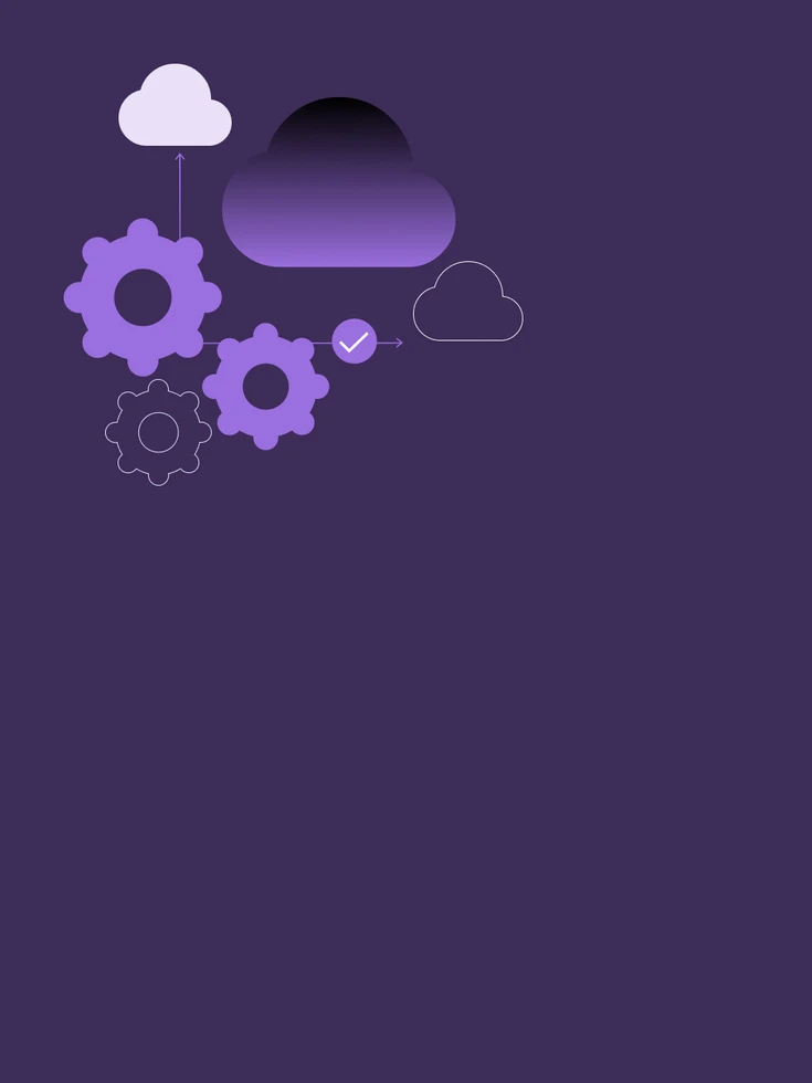 Grafik: Zahnräder mit Wolken