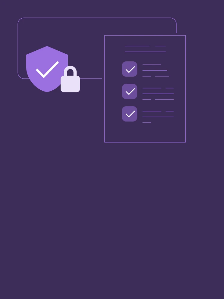 Grafik: Security-Symbol mit Haken und Schloss